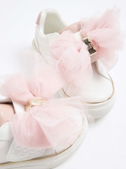 River Island White Girls Organza Bow Trainers - Image 5 of 5