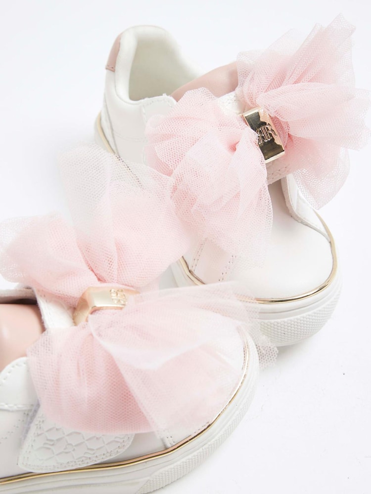 River Island White Girls Organza Bow Trainers - Image 5 of 5