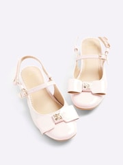 River Island Pink Girls Bow Slingback Shoes - Image 4 of 5