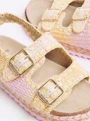 River Island дівчата омбре Raffia сандалі - Image 4 of 5