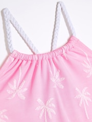 River Island Pink Light Girls Stripe Charm Belt Swimsuit - Image 3 of 4