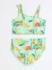 Verde - River Island Girls Asymmetric Lemon Bikini - Imagen 2 de 4