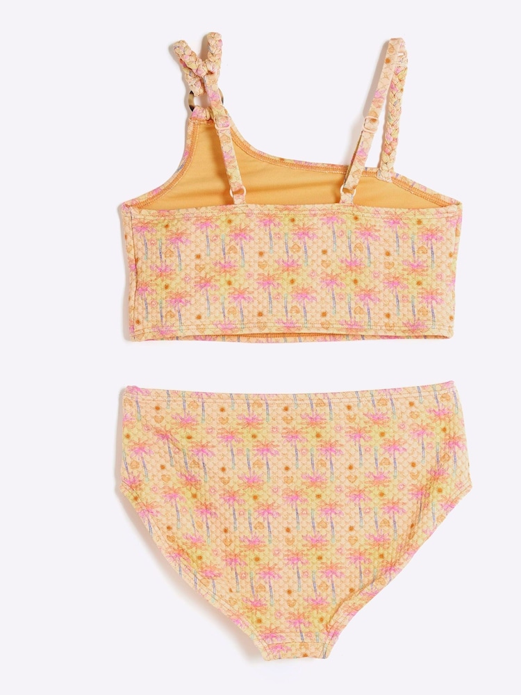 Naranja - River Island Girls Asymmetric Lemon Bikini - Imagen 2 de 4