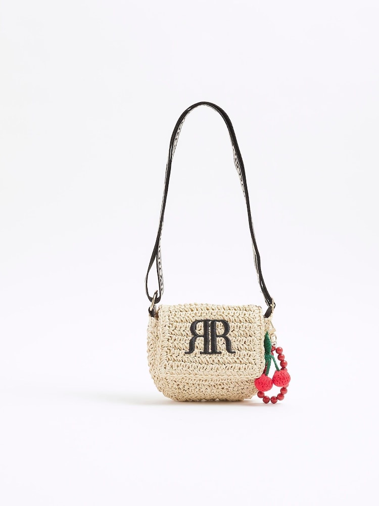 River Island Girls Mono Raffia Cross-Body Bag - Imagen 1 de 5