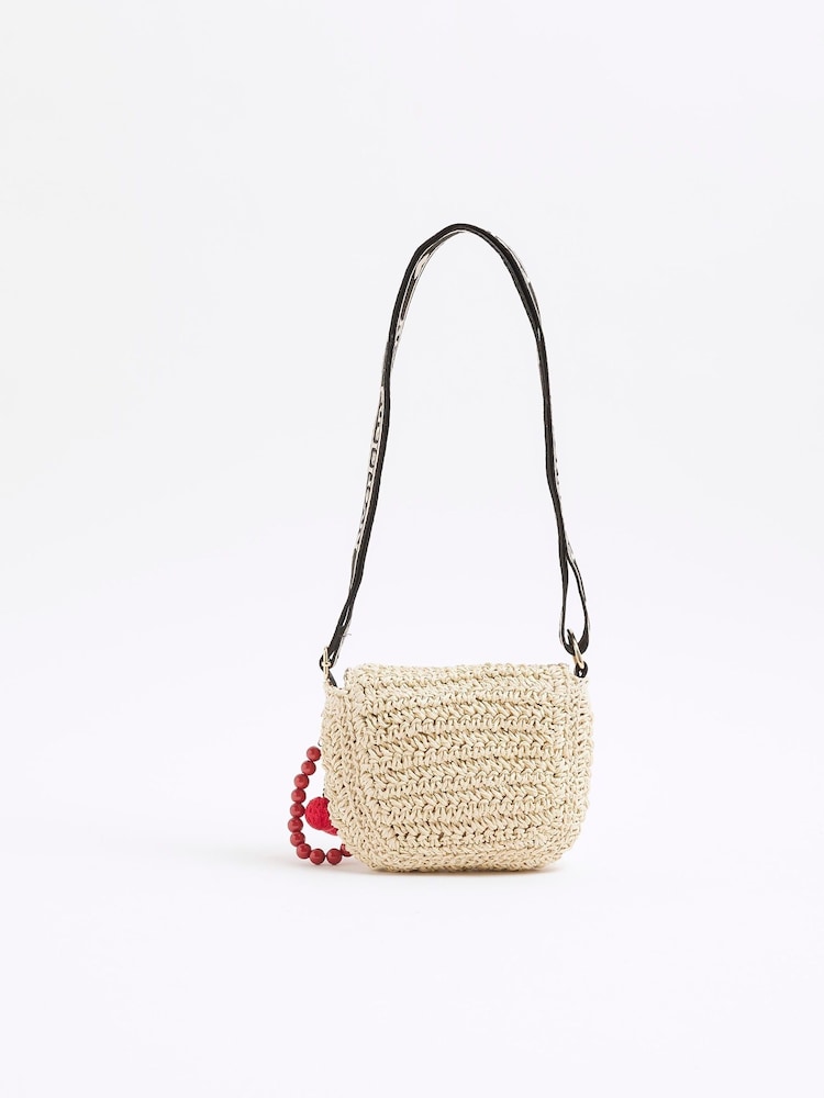 River Island Girls Mono Raffia Cross-Body Bag - Imagen 2 de 5