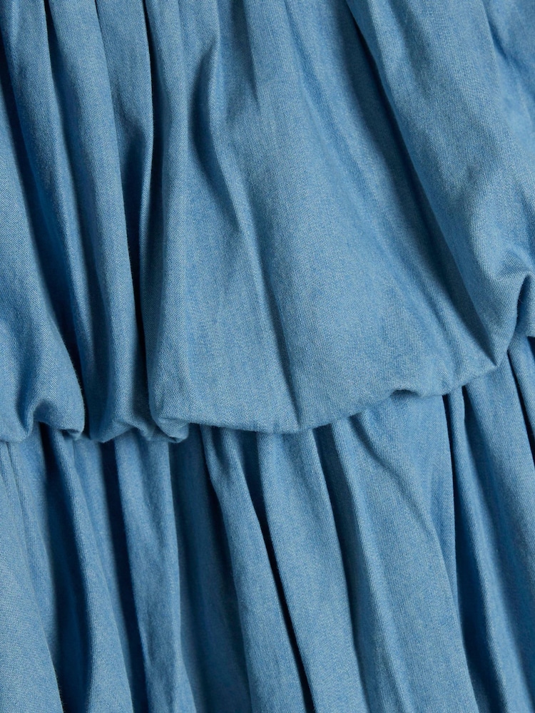 River Island Blue Girls Ballon Hem Dress - Image 4 of 4