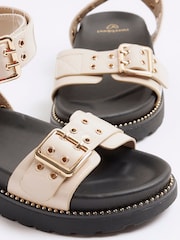 River Island Brown Girls Eyelet Strap Chunky Sandals - Image 4 of 5