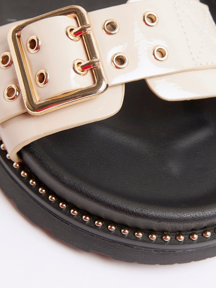River Island Brown Girls Eyelet Strap Chunky Sandals - Image 5 of 5