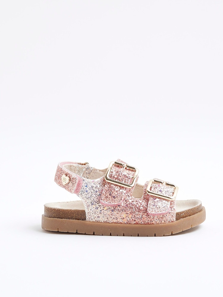 River Island Pink Girls Glitter Ombre Sandals - Image 1 of 5 River Island Pink Girls Glitter Ombre Sandals - Image 1 of 5