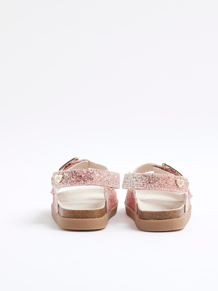 River Island Pink Girls Glitter Ombre Sandals - Image 2 of 5 River Island Pink Girls Glitter Ombre Sandals - Image 2 of 5