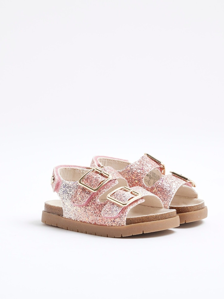 River Island Pink Glitter Ombre Sandals - Image 3 of 5