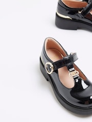 River Island Black Girls Patent T-Bar Mary Jane Shoes - Image 4 of 4