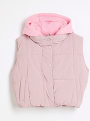 River Island Pink Girls Short Gilet - Image 1 of 4