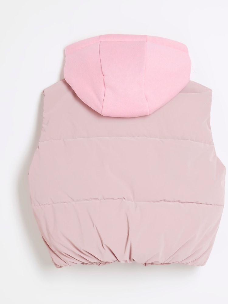 River Island Pink Girls Short Gilet - Image 2 of 4