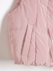 River Island Pink Girls Short Gilet - Image 4 of 4