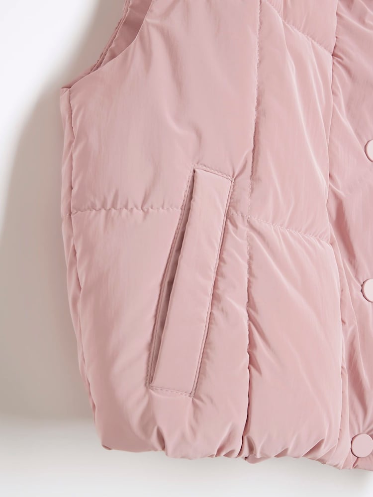 River Island Pink Girls Short Gilet - Image 4 of 4 River Island Pink Girls Short Gilet - Image 4 of 4
