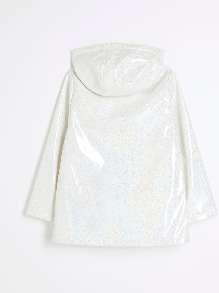 River Island White Girls Bow Rain Coat - Image 2 of 4