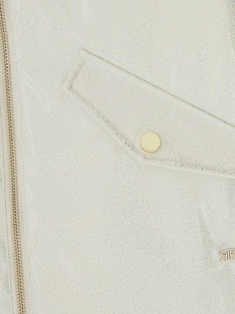 River Island White Girls Bow Rain Coat - Image 4 of 4