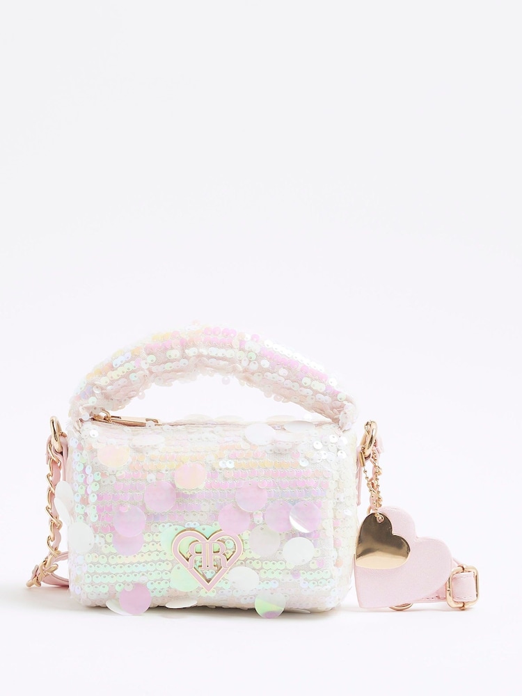 River Island Pink Girls Sequin Grab Bag - Image 1 of 4 River Island Pink Girls Sequin Grab Bag - Image 1 of 4