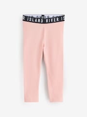 River Island Pink Girls Waistband Leggings 3 Pack - Image 3 of 4