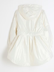 River Island Cream Girls Clinched Frill Raincoat - Image 2 of 4