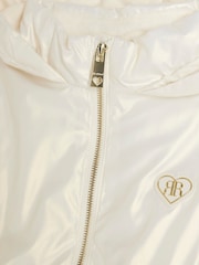 River Island Cream Girls Clinched Frill Raincoat - Image 3 of 4