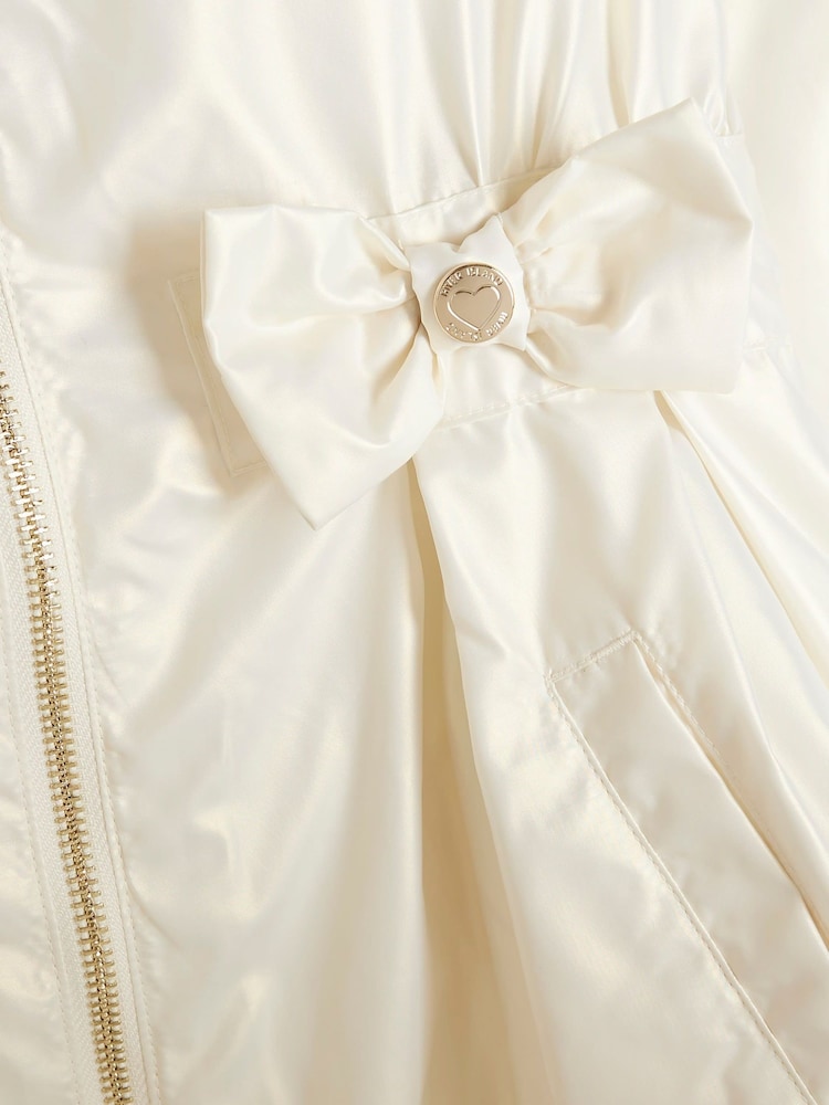 River Island Cream Girls Clinched Frill Raincoat - Image 4 of 4