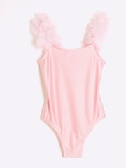 River Island Pink Girls 3D Flower Swimsuit - Image 1 of 4