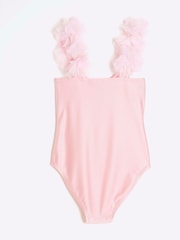 River Island Pink Girls 3D Flower Swimsuit - Image 2 of 4