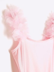 River Island Pink Girls 3D Flower Swimsuit - Image 3 of 4