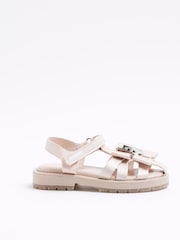 وردي - صندل بأحزمة مزيّن بفيونكة للبنات من River Island - Image 1 of 5