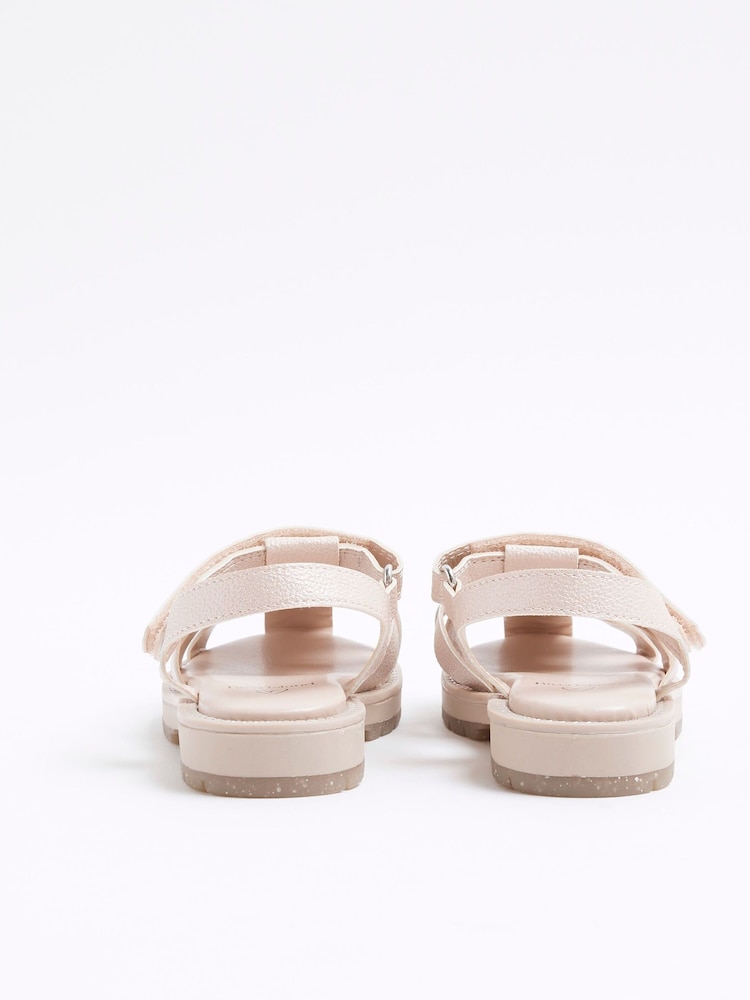 River Island Pink Girls Bow Fisherman Sandals - Image 3 of 5