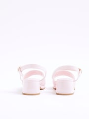 River Island Pink Girls Heart Trim Heeled Sandals - Image 3 of 5