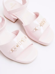 River Island Pink Girls Heart Trim Heeled Sandals - Image 5 of 5