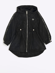 River Island Black Girls Clinched Frill Raincoat - Image 2 of 5