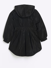 River Island Black Girls Clinched Frill Raincoat - Image 3 of 5