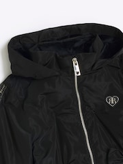 River Island Black Girls Clinched Frill Raincoat - Image 5 of 5