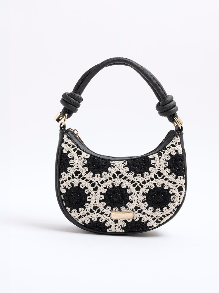 River Island Black Girls Crochet Scoop Bag - Image 1 of 6