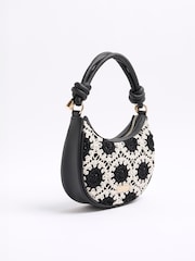 River Island Black Girls Crochet Scoop Bag - Image 3 of 6