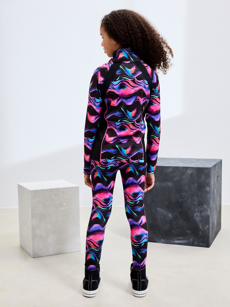Black/Pink Wave Sports Zip Through Jacket (3-16yrs) - Image 3 of 10
