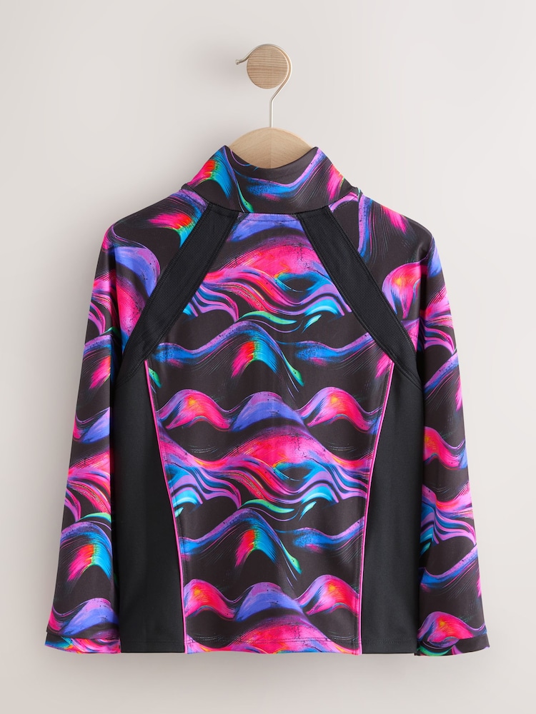 Black/Pink Wave Sports Zip Through Jacket (3-16yrs) - Image 7 of 10