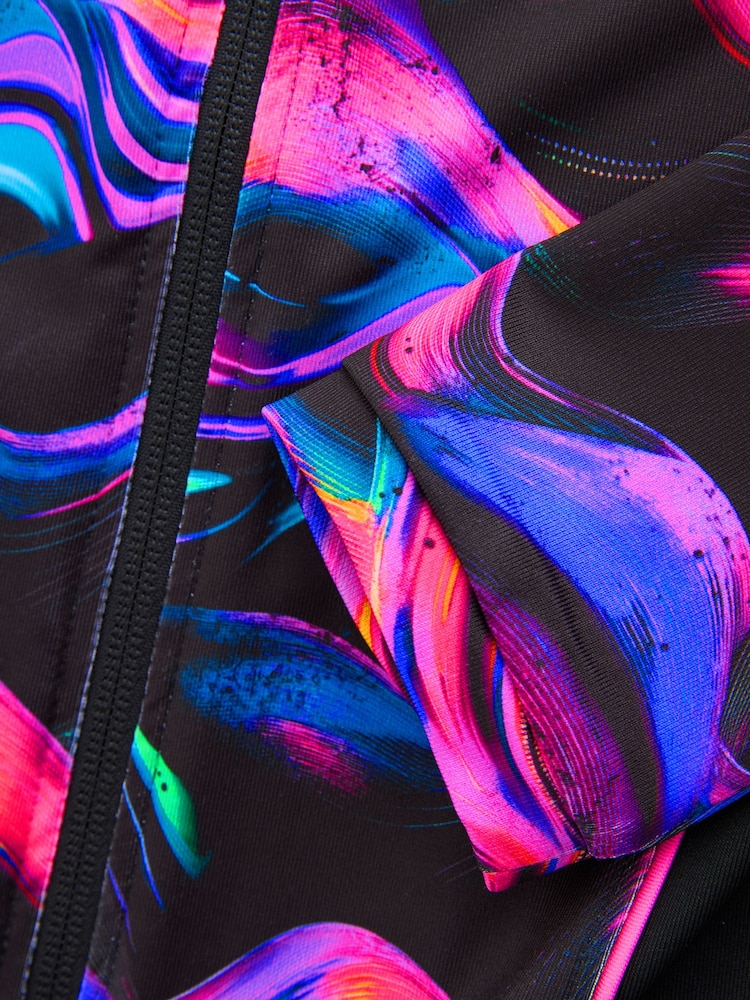 Black/Pink Wave Sports Zip Through Jacket (3-16yrs) - Image 9 of 10