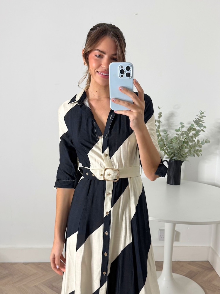 Style Cheat Black Daphne Belted Shirt Dress - Image 4 of 4