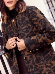 Friends Like These Animal Petite Collarless Dolly Coat - Image 2 of 4