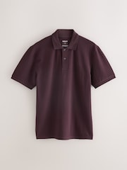 Burgundy Red Regular Fit Short Sleeve Pique Polo Shirt - Image 1 of 3