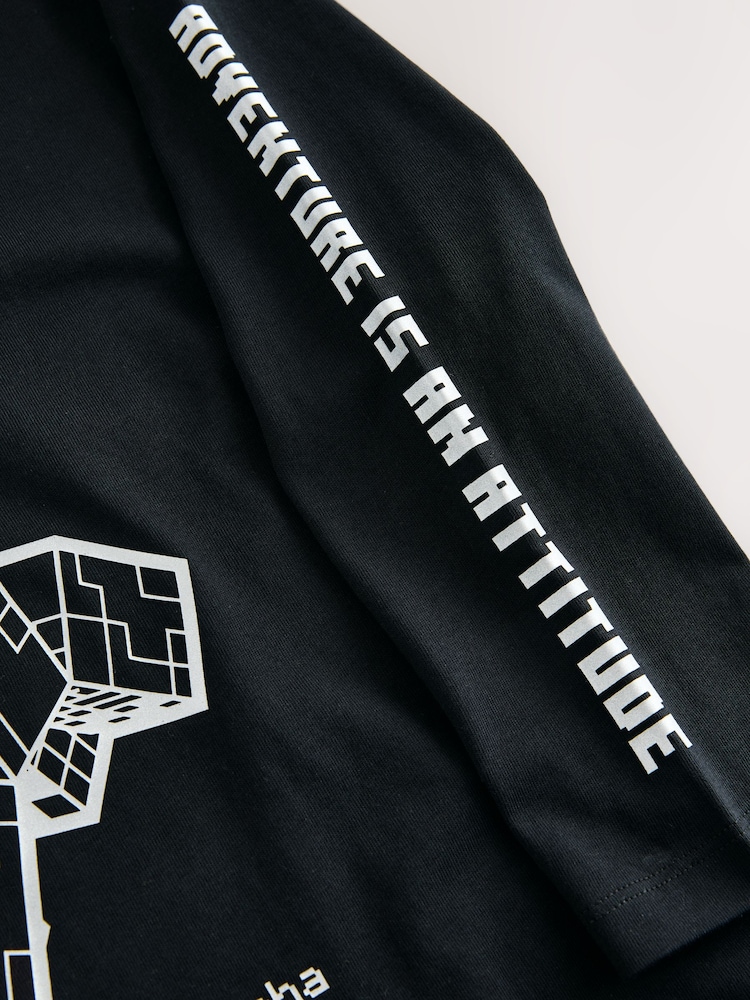 Black Creeper Minecraft Long Sleeve T-Shirt (3-16yrs) - Image 4 of 4