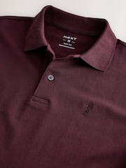 Burgundy Red Slim Fit Short Sleeve Pique Polo Shirt - Image 6 of 7