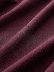 Burgundy Red Slim Fit Short Sleeve Pique Polo Shirt - Image 7 of 7