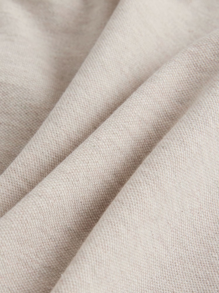 Light Neutral Marl Regular Fit Short Sleeve Pique Polo Shirt - Image 7 of 7 Light Neutral Marl Regular Fit Short Sleeve Pique Polo Shirt - Image 7 of 7