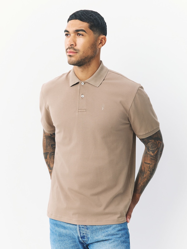 Neutral Regular Fit Short Sleeve Pique Polo Shirt - Image 1 of 7 Neutral Regular Fit Short Sleeve Pique Polo Shirt - Image 1 of 7